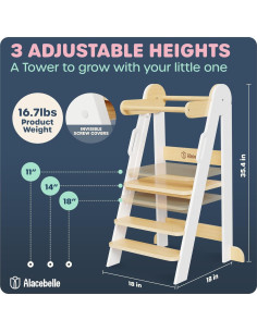 Torre Montessori para Niños Alacebelle - Plegable y Ajustable 2