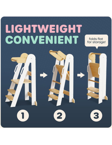 Torre Montessori para Niños Alacebelle - Plegable y Ajustable