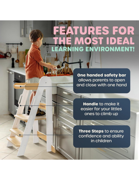 Torre Montessori para Niños Alacebelle - Plegable y Ajustable