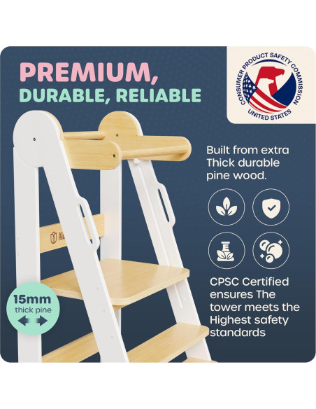 Torre Montessori para Niños Alacebelle - Plegable y Ajustable