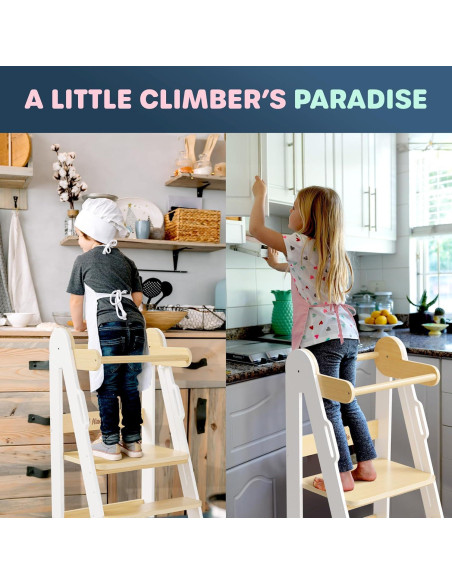 Torre Montessori para Niños Alacebelle - Plegable y Ajustable