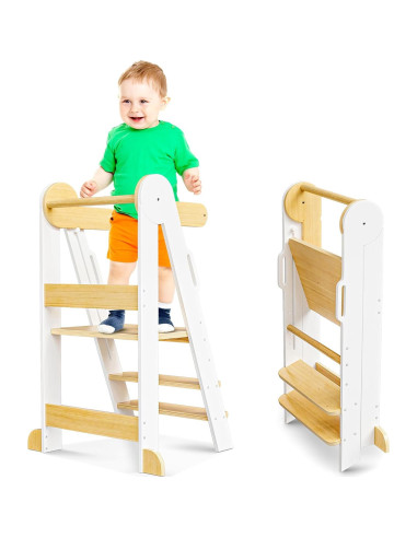 Torre Montessori para Niños Alacebelle - Plegable y Ajustable