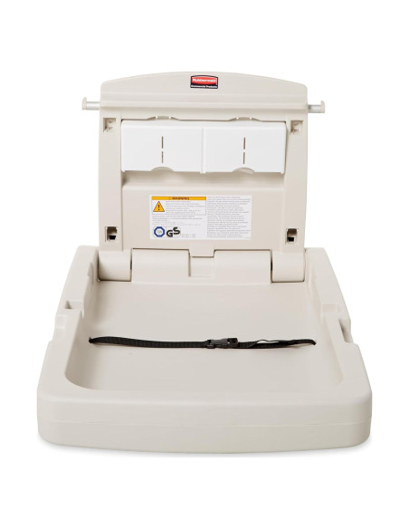 Estación de Cambio de Bebés Vertical Rubbermaid FG781988LPLAT - Plegable con Seguridad