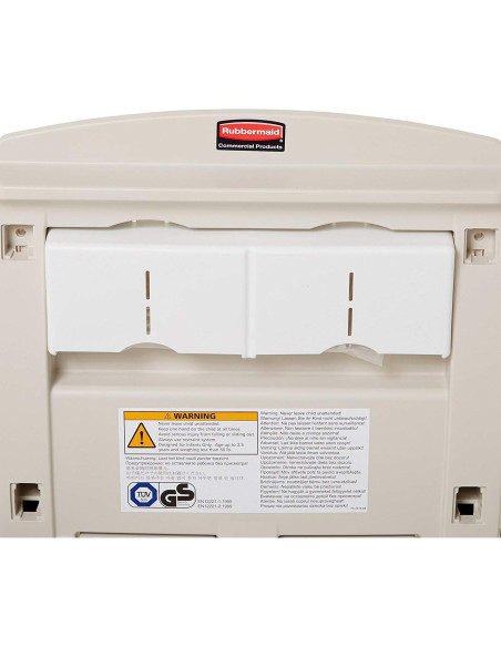 Estación de Cambio de Bebés Vertical Rubbermaid FG781988LPLAT - Plegable con Seguridad