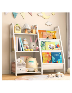 Estantería de Libros Infurnic para Niños 3 Niveles Blanca
