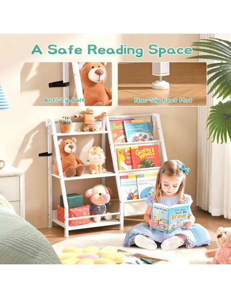 Estantería de Libros Infurnic para Niños 3 Niveles Blanca