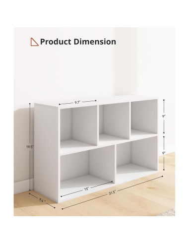 Estante de Almacenamiento Montessori VPSMAT Blanco 5 Cubos