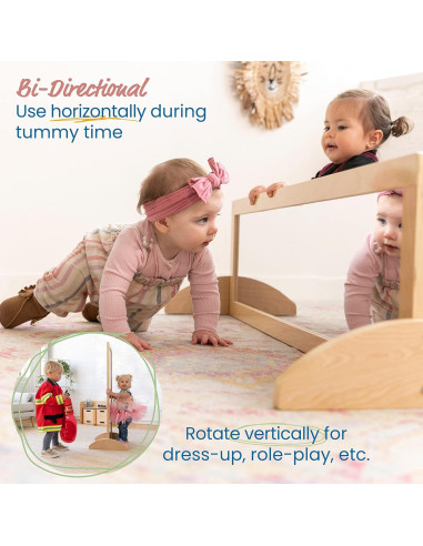 Espejo Bidireccional ECR4Kids Natural 40.6x36.8 cm