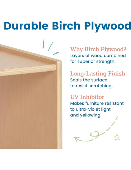 Espejo Bidireccional ECR4Kids Natural 40.6x36.8 cm