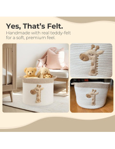 Cesta de Almacenamiento KEMINA Jirafa 38x28cm Plegable Algodón 2