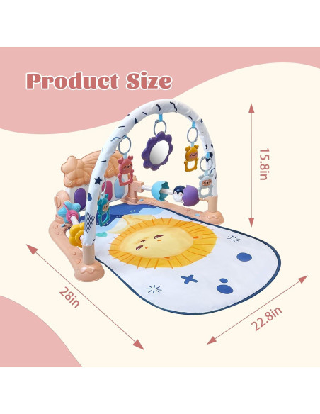 Alfombra de Juego para Bebés Cuterabit con Piano y Juguetes