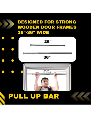 Barra de Dominadas DreamGYM Ajustable 75 cm - Soporte Puerta