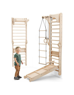 Parque Infantil Interior 6 en 1 Goodevas - Madera, 104x60x208cm