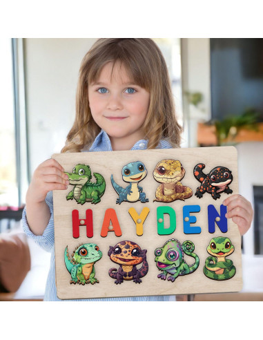 Rompecabezas de Nombre Personalizado Montessori - Madera Abeto