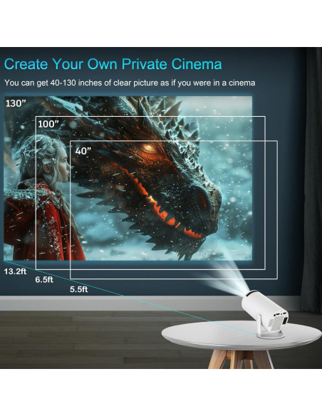 Proyector Mini WOOPKER HY300Pro 4K 1080P WiFi Bluetooth
