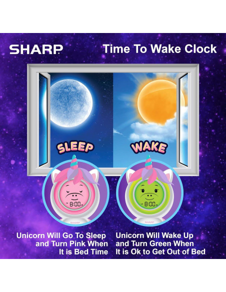 Reloj Despertador Unicornio SHARP con Proyector Luz Nocturna Reloj Despertador Unicornio SHARP con Proyector Luz Nocturna