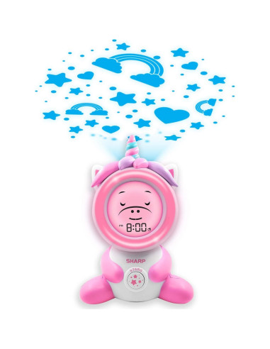 Reloj Despertador Unicornio SHARP con Proyector Luz Nocturna