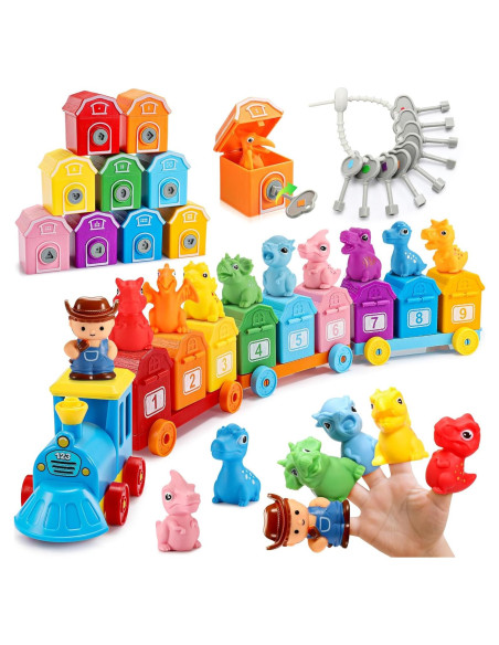 Juguete de Aprendizaje Montessori Tren Dinosaurios IPORUP 32x21cm