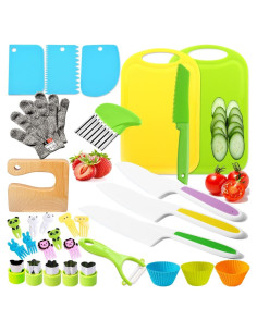 Set de Cocina Infantil Liamasum 33 Piezas - Cuchillos y Tablas