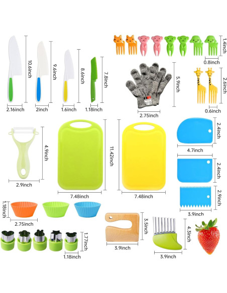 Set de Cocina Infantil Liamasum 33 Piezas - Cuchillos y Tablas Set de Cocina Infantil Liamasum 33 Piezas - Cuchillos y Tablas