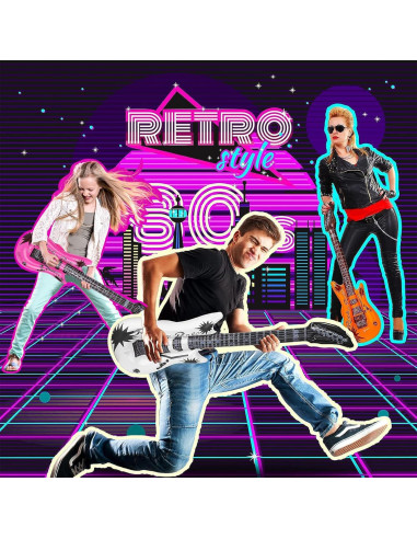 24 Guitarras Inflables Chitidr 91 cm para Fiestas 80s 90s