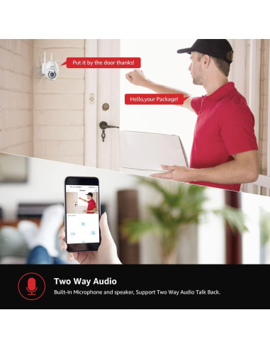 Cámara de Seguridad BOAVISION HD 1080P WiFi 360 Exterior