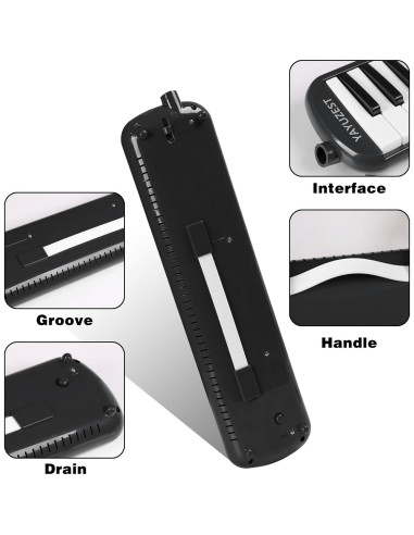 Melódica Soprano YAYUZEST 32 Teclas con Accesorios y Bolsa Negra