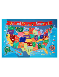 Mapa de Pared Laminado para Niños Waypoint 61x91 cm