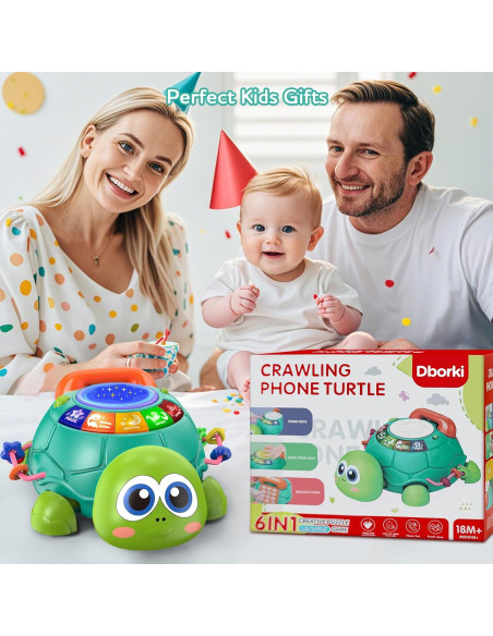 Tortuga Musical para Gatear Meehuan - Juguete Educativo 6-12 Meses