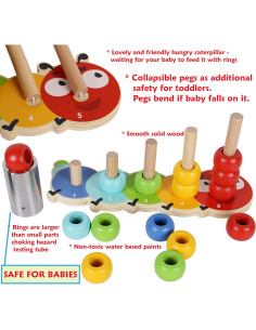 Anillos Apilables de Madera Toys of Wood Oxford - 15 Piezas 2