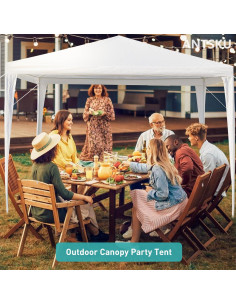 Carpa de Fiesta 10x10 ANTSKU Blanca con 3 Paredes Removibles 2