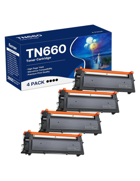 Cartucho de Tóner TN660 GOTOBY Compatible Alto Rendimiento 4 Pzas