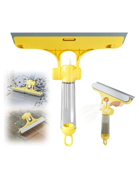 Raspador de limpieza de ventanas 3 en 1 AIIONP Amarillo Raspador de limpieza de ventanas 3 en 1 AIIONP Amarillo