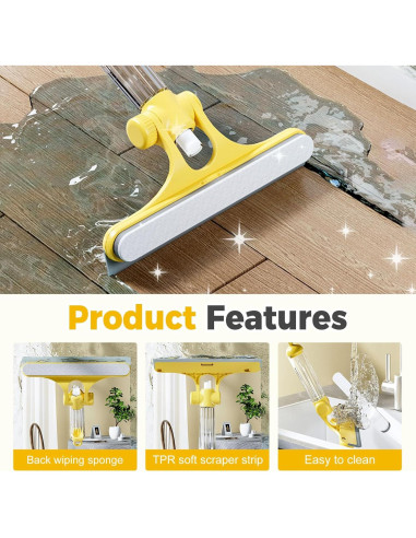 Raspador de limpieza de ventanas 3 en 1 AIIONP Amarillo