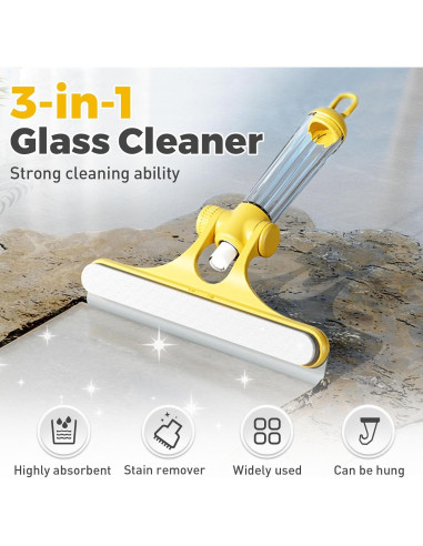 Raspador de limpieza de ventanas 3 en 1 AIIONP Amarillo