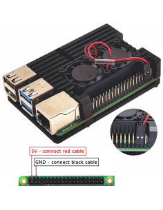 Caja de Metal WEIYIXING para Raspberry Pi 4 con Ventiladores 2