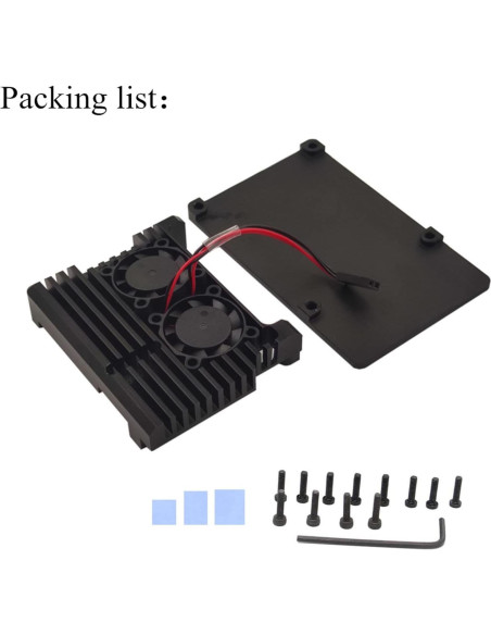 Caja de Metal WEIYIXING para Raspberry Pi 4 con Ventiladores