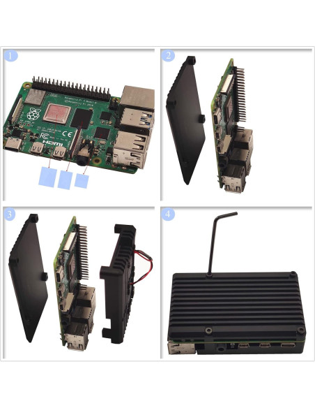 Caja de Metal WEIYIXING para Raspberry Pi 4 con Ventiladores