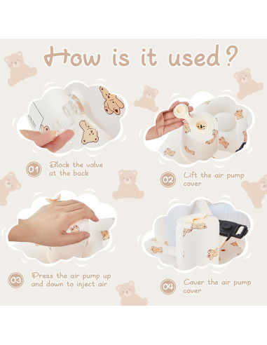 Asiento Inflable para Bebés Marrón Oso con Cinturón 3 Puntos