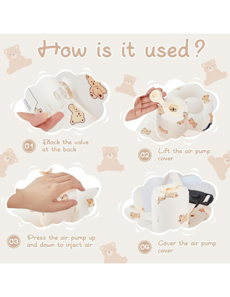 Asiento Inflable para Bebés Marrón Oso con Cinturón 3 Puntos