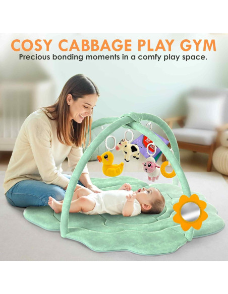 Gimnasio de Juego QUOKKA XL - Alfombra Repollo con 6 Juguetes