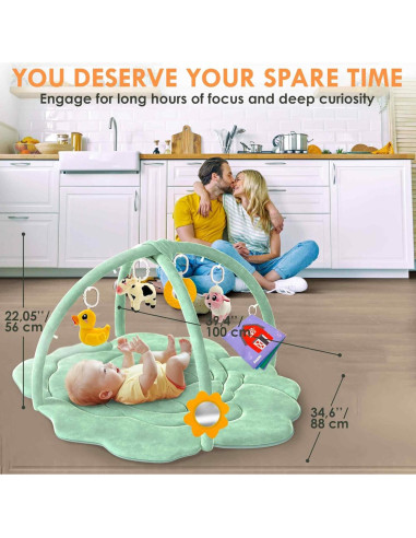 Gimnasio de Juego QUOKKA XL - Alfombra Repollo con 6 Juguetes