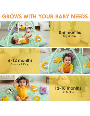 Gimnasio de Juego QUOKKA XL - Alfombra Repollo con 6 Juguetes