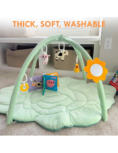 Gimnasio de Juego QUOKKA XL - Alfombra Repollo con 6 Juguetes