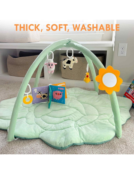 Gimnasio de Juego QUOKKA XL - Alfombra Repollo con 6 Juguetes