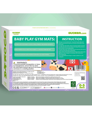 Gimnasio de Juego QUOKKA XL - Alfombra Repollo con 6 Juguetes