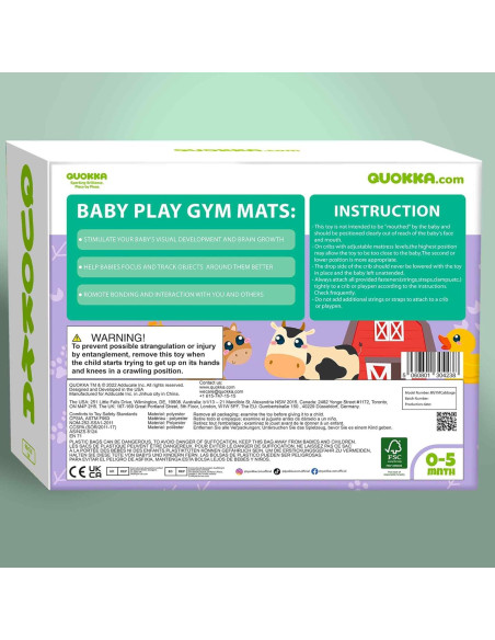 Gimnasio de Juego QUOKKA XL - Alfombra Repollo con 6 Juguetes