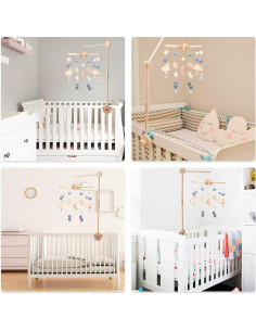 Móvil de Cuna Boho YOUUYS - Decoración Luna y Estrellas 2