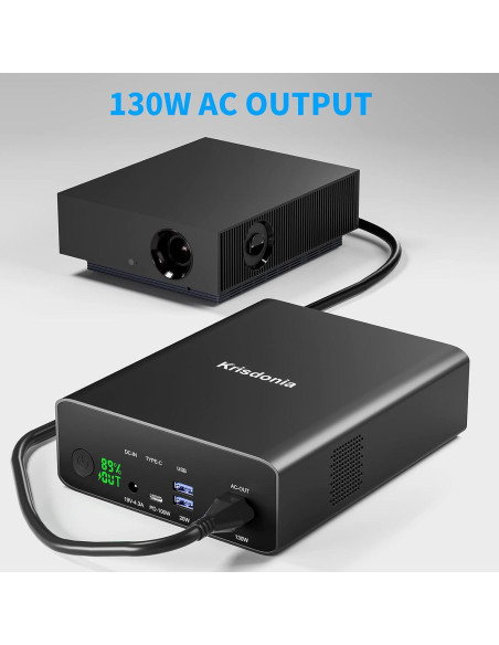 Banco de Energía Krisdonia NJF-K8 80000mAh 130W Carga Rápida