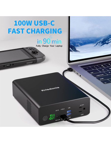 Banco de Energía Krisdonia NJF-K8 80000mAh 130W Carga Rápida